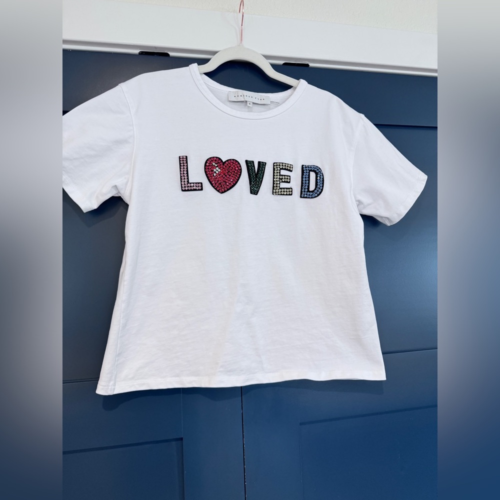 Endless Rose Beaded LOVED T-Shirt Small (Flaw) New